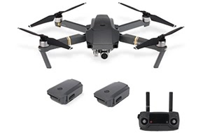 DJI Mavic Pro 4K FPV Foldable RC Drone with Two Extra Batteries Shoulder Bag