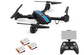 FQ777 FQ24 6-Axis Gyro WIFI FPV 720P HD Camera RC Selfie Drone Two Extra Battery 