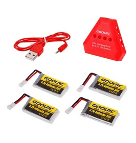 4pcs GoolRC 3.7V 400mah 30C Li-po Battery with 4 in 1 U4 Fast Smart Charger for GoolRC T6 JJR/C H31 
